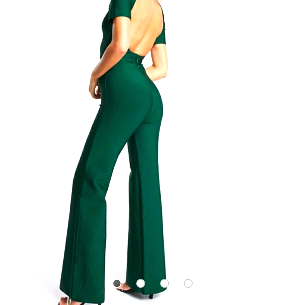 Band of Stars Grn Jumpsuit Open Back Sz 2